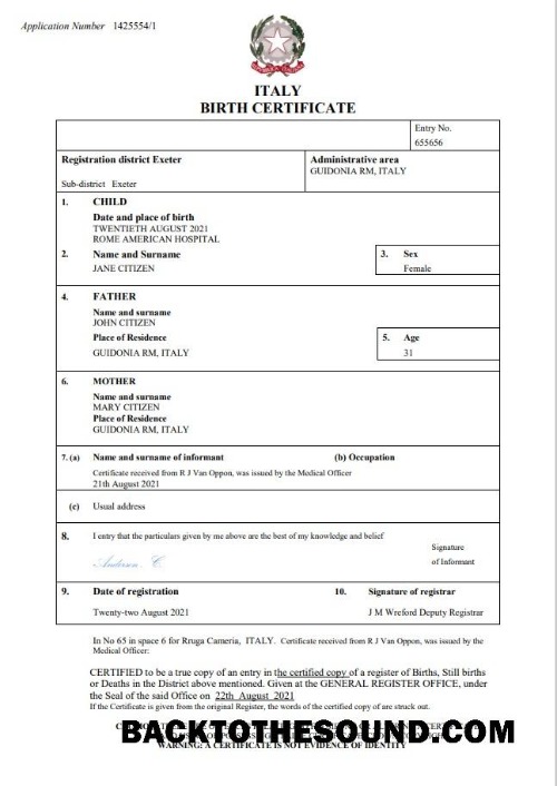 Düzenlenebilir İndir İtalya doğum Sertifika Word and PDF Şablon, completely Düzenlenebilir Örnek