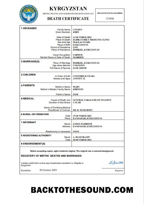 İndir Kırgızistan ölüm Sertifika Word and PDF Örnek örnek