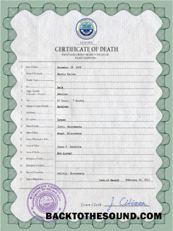İndir Mikronezya vital record ölüm Sertifika PSD Örnek ön izleme