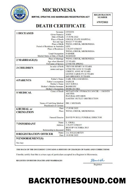 İndir Mikronezya vital record ölüm Sertifika Word and PDF Örnek örnek