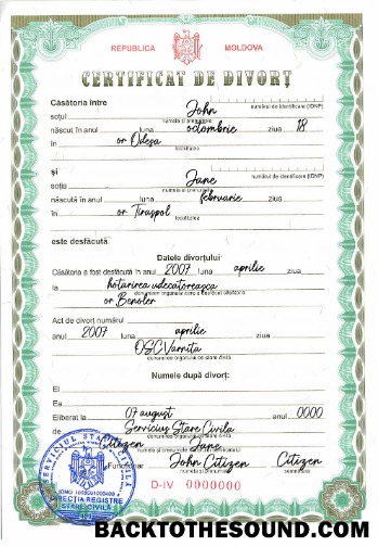 İndir Moldova vital record boşanma Sertifika Örnek şablon