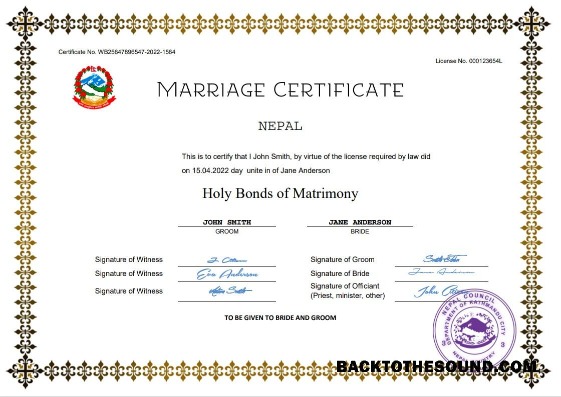 İndir Nepal evlilik Sertifika Word and PDF Örnek örnek