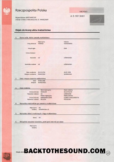 İndir Polonya evlilik Sertifika in Word and PDF Format, pembe Örnek tasarım
