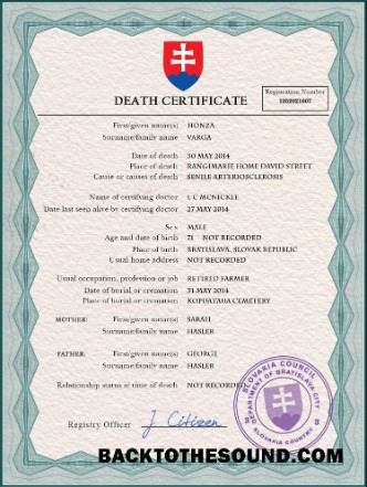 İndir Slovakya vital record ölüm Sertifika PSD Örnek tasarım