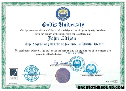 İndir Somaliland Gollis üniversite Sertifika PSD Örnek taslak