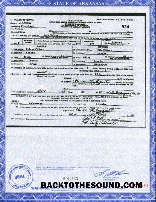 İndir ABD Arkansas state doğum Sertifika in PSD Format Örnek taslak