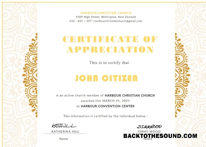 İndir ABD Church Sertifika of Appreciation Örnek tasarım