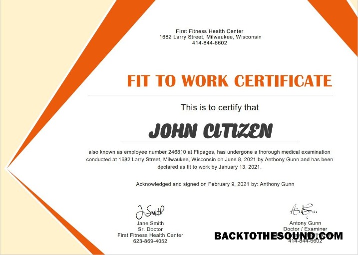 İndir ABD Tıbbi Fitness cert Örnek taslak