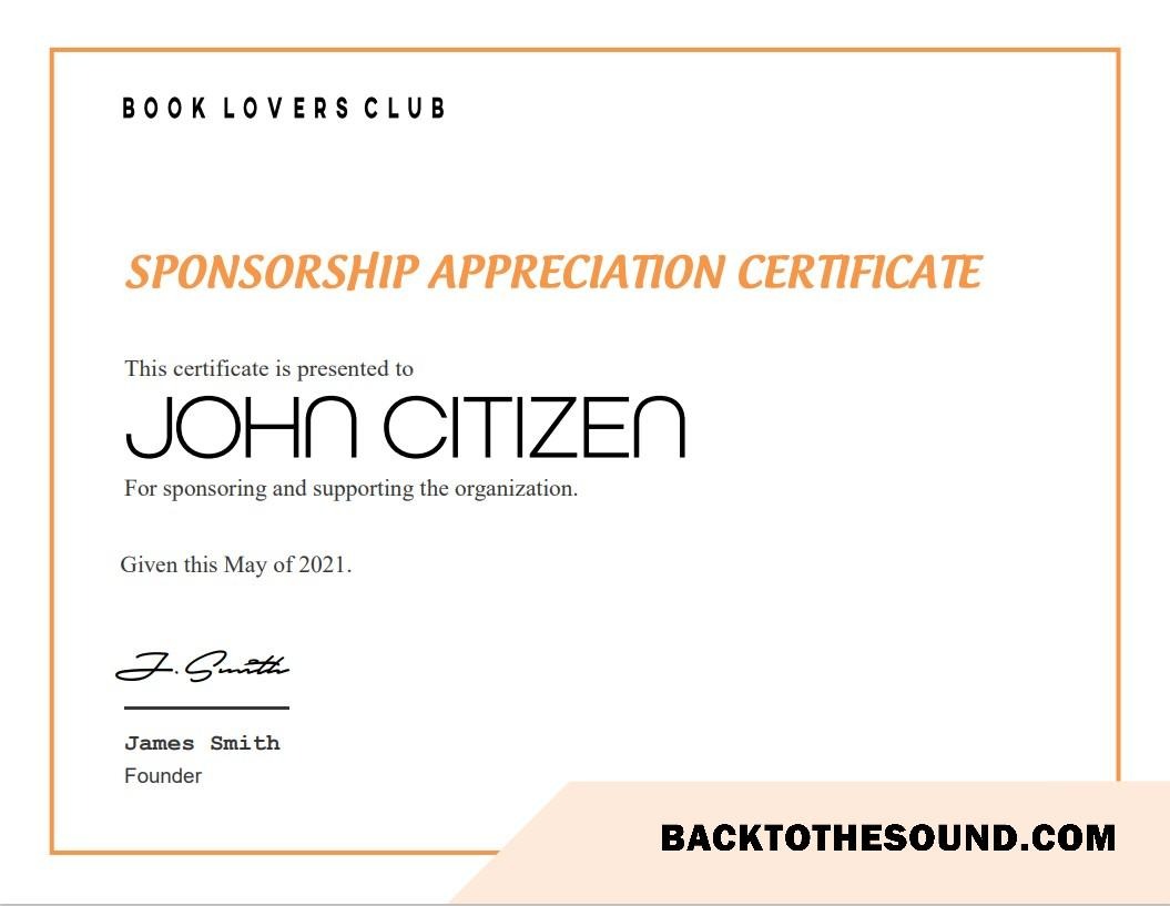 İndir ABD Sponsorship Appreciation Sertifika Örnek taslak