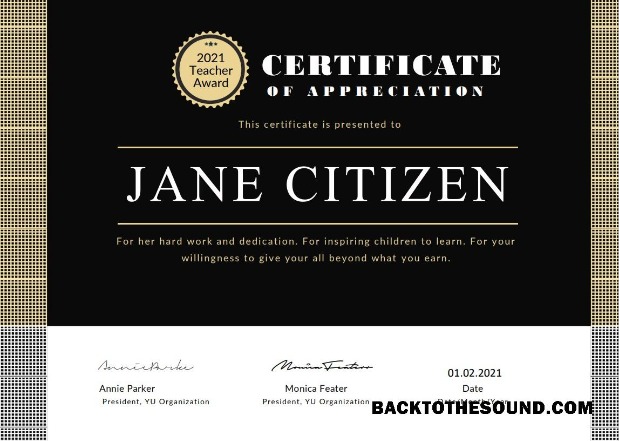 İndir ABD Teacher Appreciation Sertifika Örnek şablon