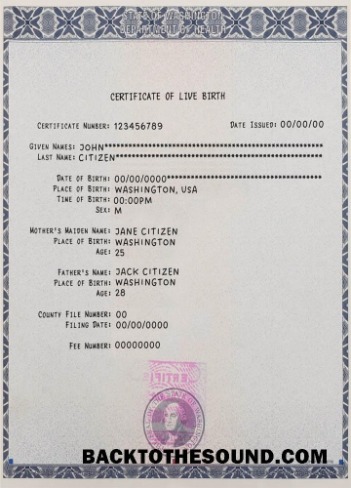 İndir Washington Sertifika of live doğum Örnek taslak