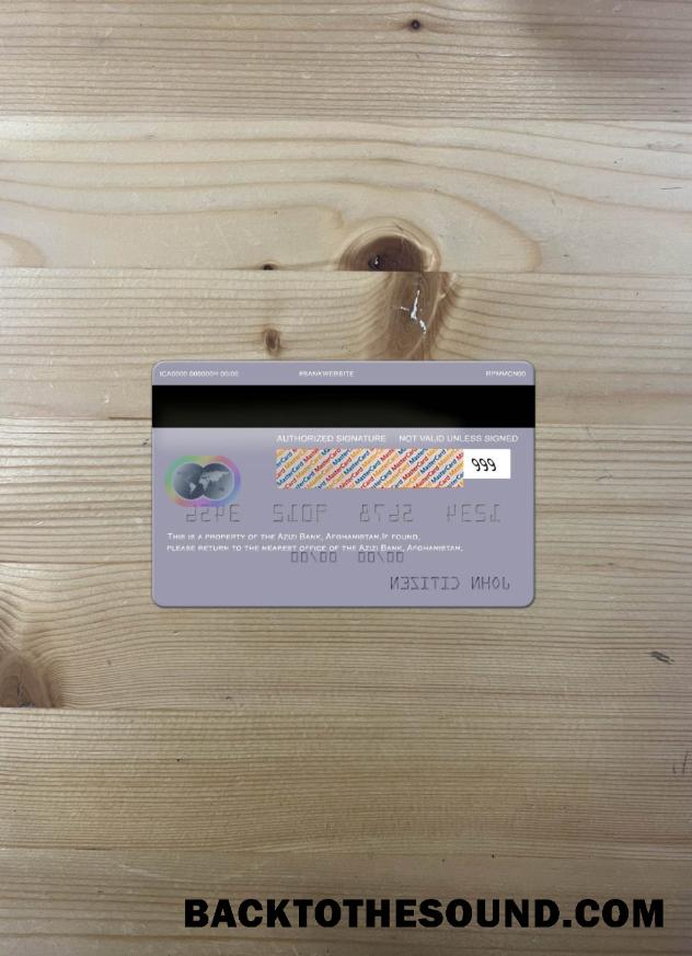 İndir Afganistan Azizi Banka Mastercard foto-görünüm Arka Örnek taslak