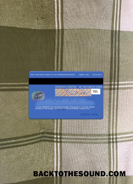İndir Afganistan Maiwand Banka Mastercard Arka Örnek şablon