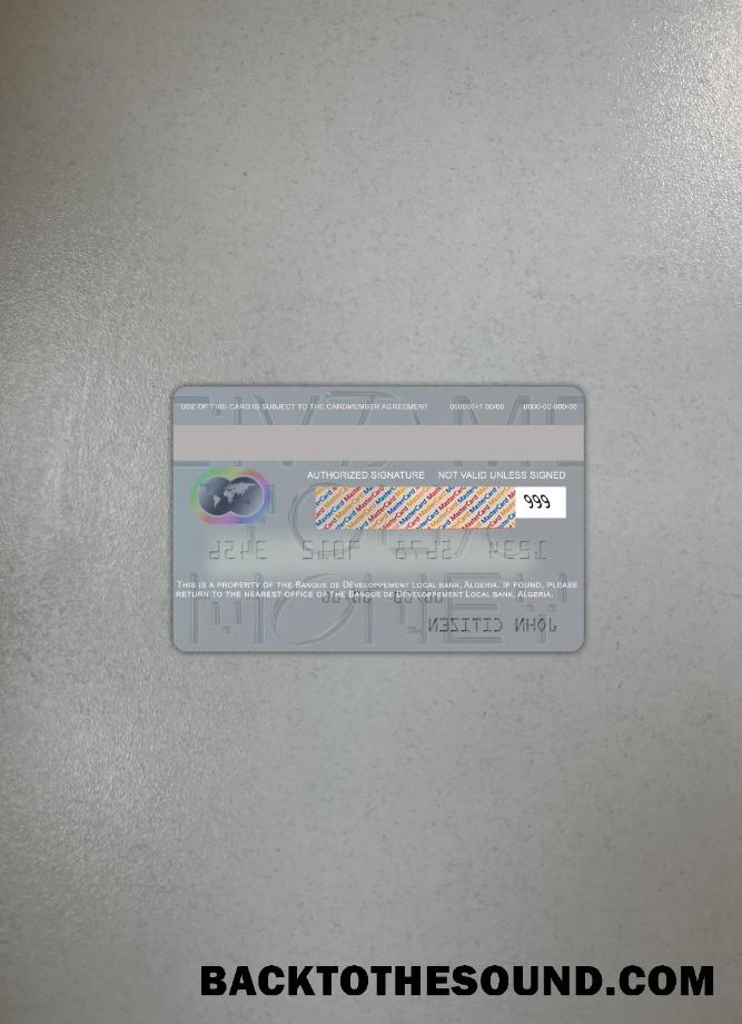 İndir Cezayir Banque de Développement Local Mastercard foto-görünüm Arka Örnek ön izleme
