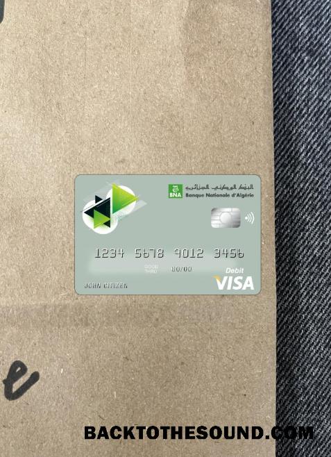 İndir Cezayir banque nationale d’Algérie (BNA) Banka Vize Kart foto-görünüm Ön Örnek şablon