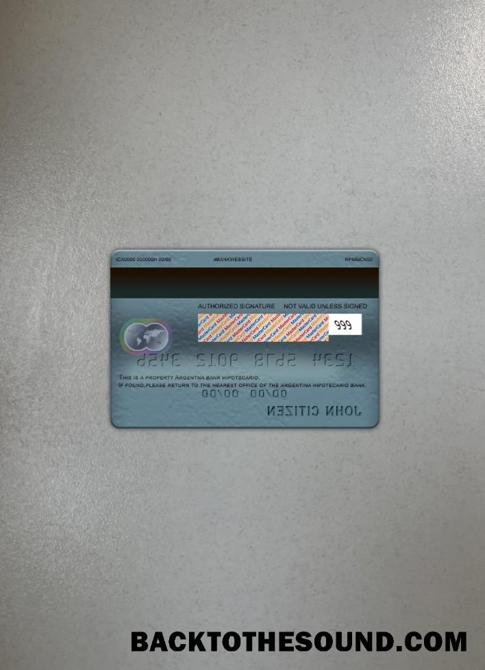İndir Arjantin Hipotecario Banka Mastercard foto-görünüm Arka Örnek örnek