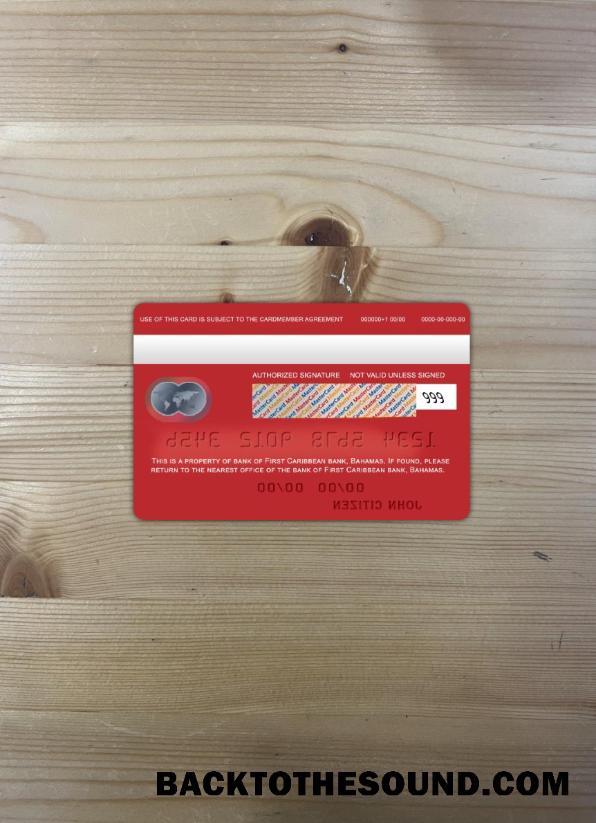 İndir Bahamalar FirstCaribbean uluslararası Banka Mastercard foto-görünüm Arka Örnek örnek