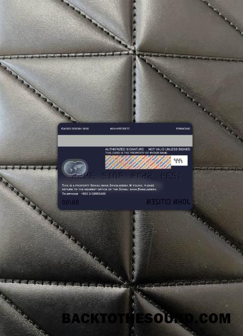İndir Bangladeş Sonali Banka Mastercard foto-görünüm Arka Örnek taslak