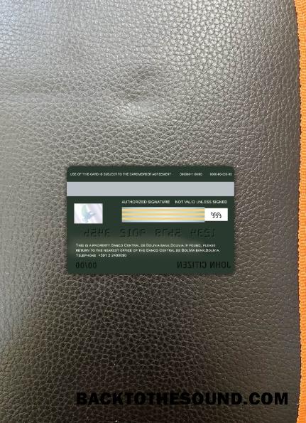 İndir Bolivya Banco central de Bolivya Banka Vize Kart foto-görünüm Arka Örnek taslak