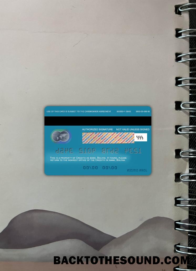 İndir Bolivya Credito Banka Mastercard foto-görünüm Arka Örnek ön izleme