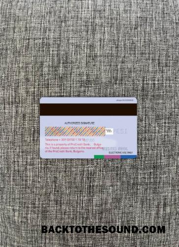 İndir Bulgaristan ProCredit Banka Mastercard foto-görünüm Arka Örnek taslak