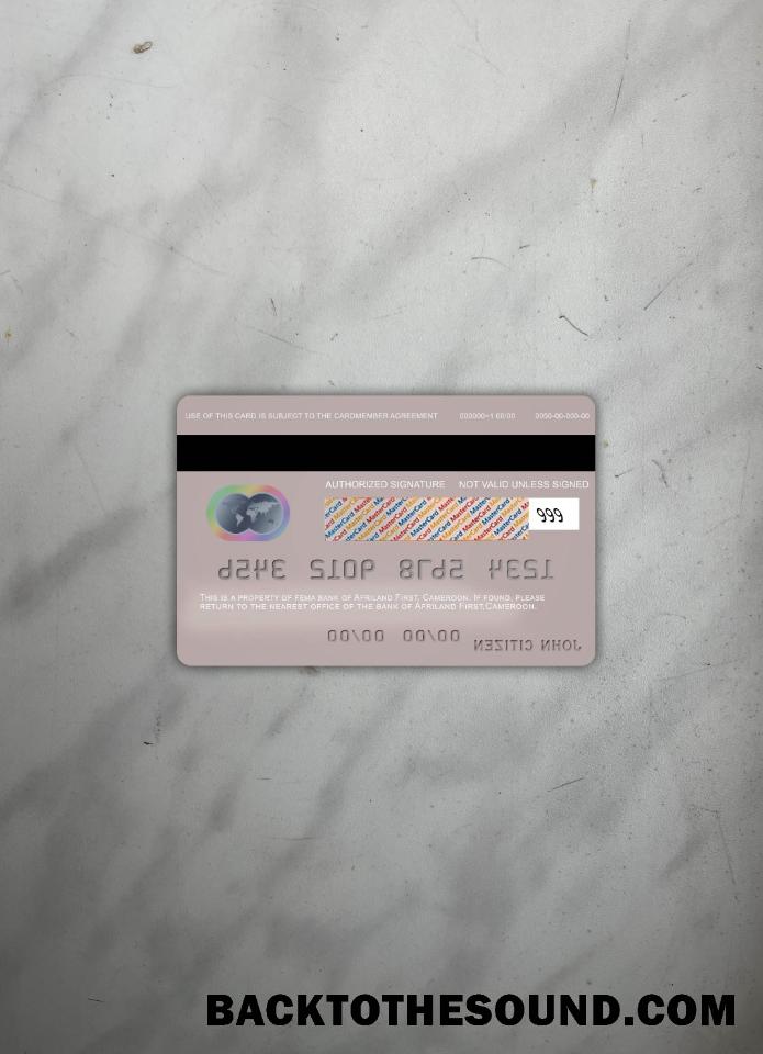 İndir Kamerun Afriland First Banka Mastercard foto-görünüm Arka Örnek taslak