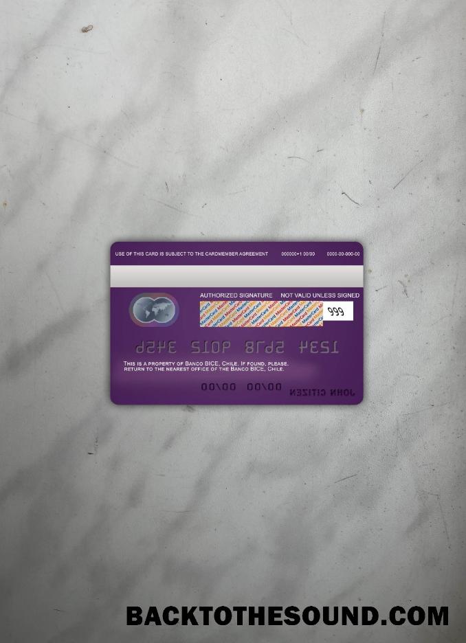 İndir Şili BICE Banka Mastercard foto-görünüm Arka Örnek tasarım