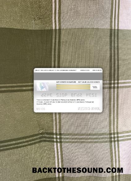 İndir Küba Banco popular de ahorro (bpa) Banka Vize Banka Kart foto-görünüm Arka Örnek örnek