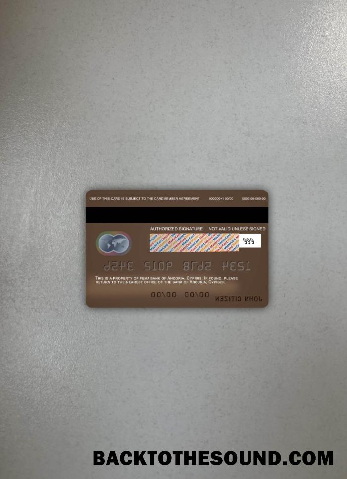 İndir Kıbrıs Ancoria Banka Mastercard foto-görünüm Arka Örnek ön izleme