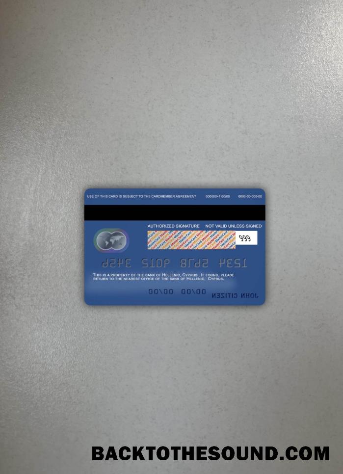 İndir Kıbrıs Hellenic Banka Mastercard foto-görünüm Arka Örnek taslak