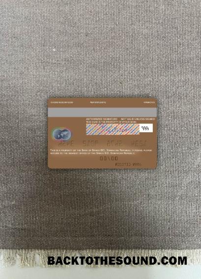 İndir Dominik Cumhuriyeti Banco BID Mastercard foto-görünüm Arka Örnek taslak