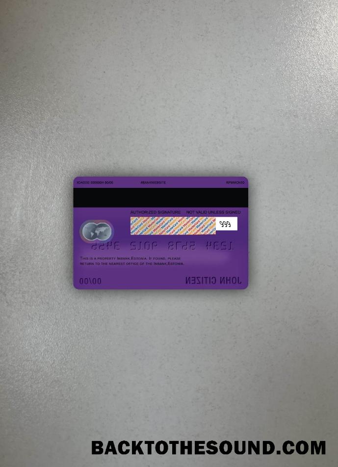 İndir Estonya Idbank master Kart foto-görünüm Arka Örnek örnek