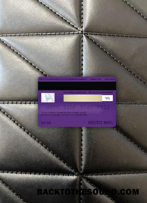 İndir Estonya Idbank Vize electron Kart foto-görünüm Arka Örnek tasarım