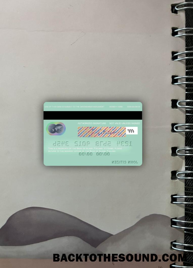 İndir Finlandiya Banka of Aland Mastercard foto-görünüm Arka Örnek tasarım