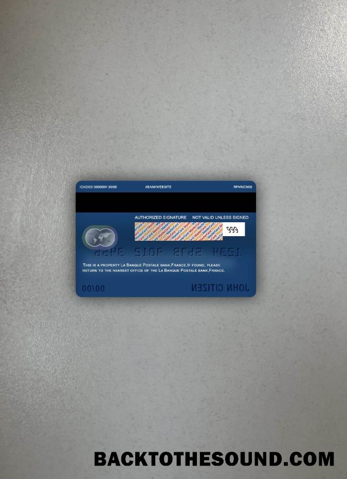 İndir Fransa La Banque Postale Banka Mastercard foto-görünüm Arka Örnek ön izleme