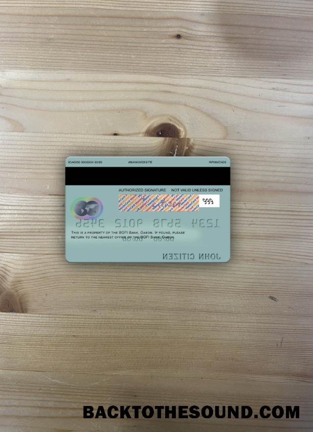 İndir Gabon BGFI Banka Mastercard foto-görünüm Arka Örnek tasarım