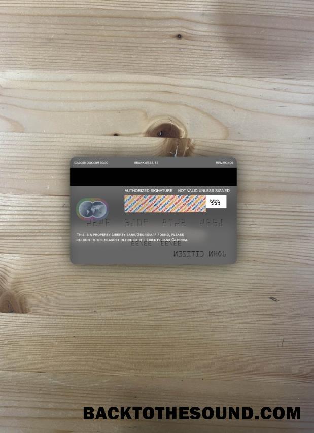 İndir Gürcistan Liberty Banka Mastercard platinum foto-görünüm Arka Örnek tasarım