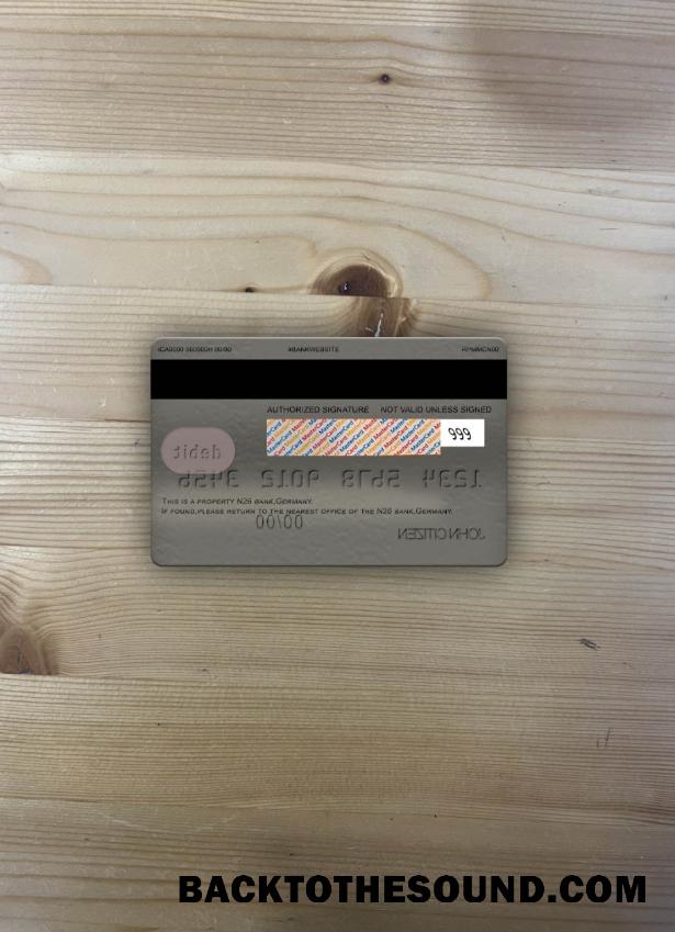 İndir Almanya N26 Banka Almanya Banka Mastercard foto-görünüm Arka Örnek tasarım