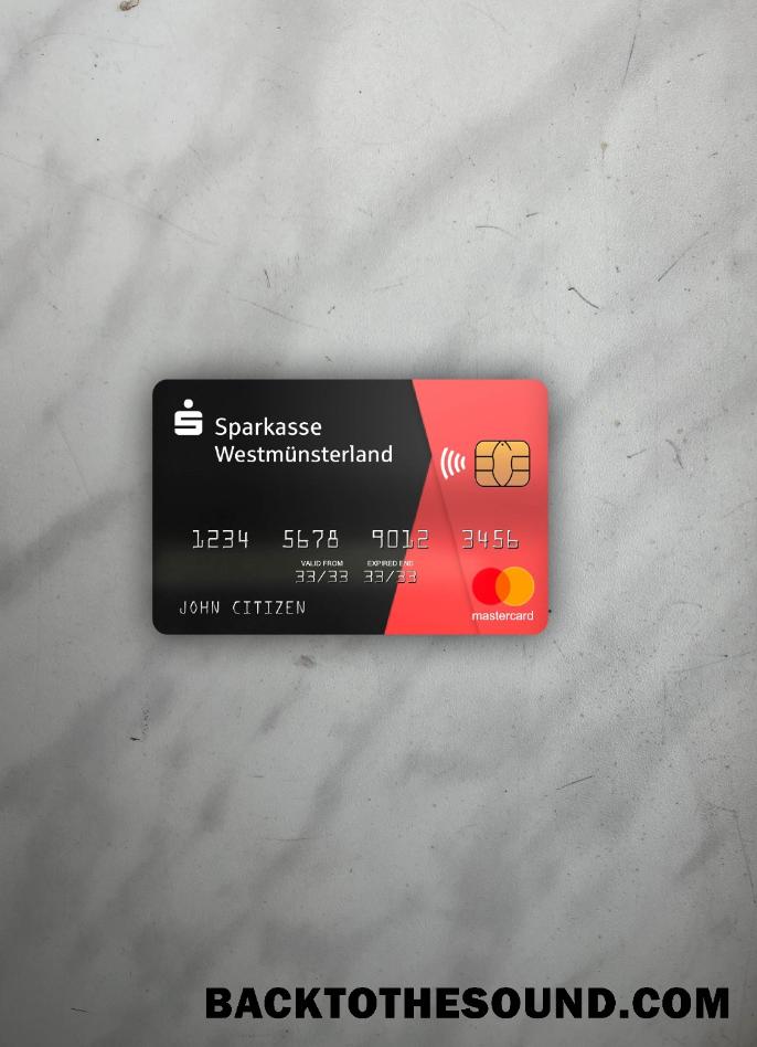 İndir Almanya Sparkasse Westmunsterland Banka Mastercard foto-görünüm Ön Örnek şablon