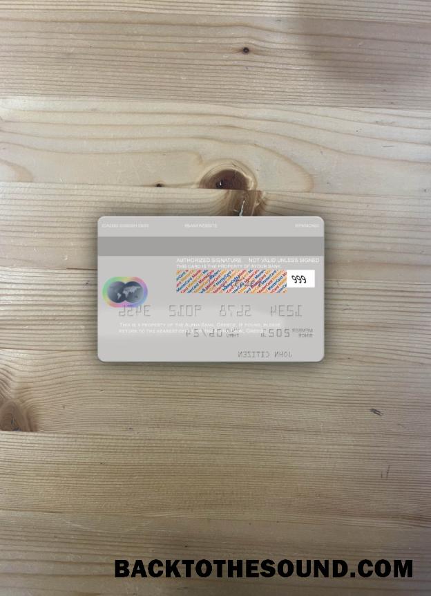 İndir Yunanistan Alpha Banka Mastercard Sürüm 3 foto-görünüm Arka Örnek tasarım