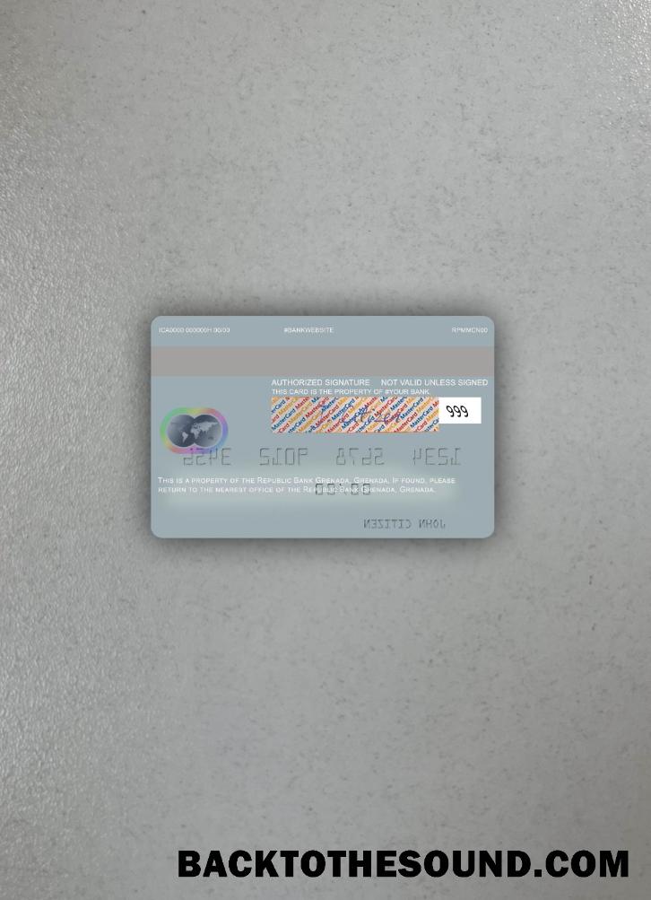 İndir Grenada Republic Banka Grenada Mastercard foto-görünüm Arka Örnek tasarım