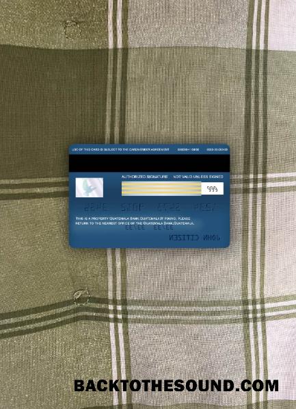İndir Guatemala Banco de Guatemala Vize electron Kart foto-görünüm Arka Örnek şablon