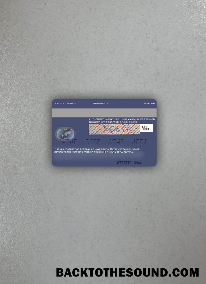 İndir Guyana Banka of Nova Scotia Mastercard foto-görünüm Arka Örnek örnek