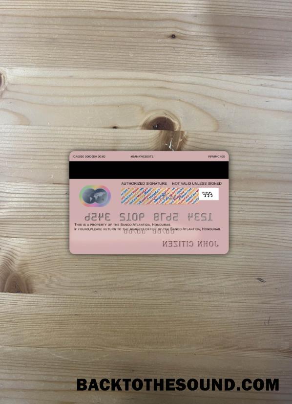 İndir Honduras Banco Atlantida Mastercard foto-görünüm Arka Örnek şablon