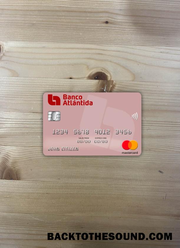 İndir Honduras Banco Atlantida Mastercard foto-görünüm Ön Örnek tasarım