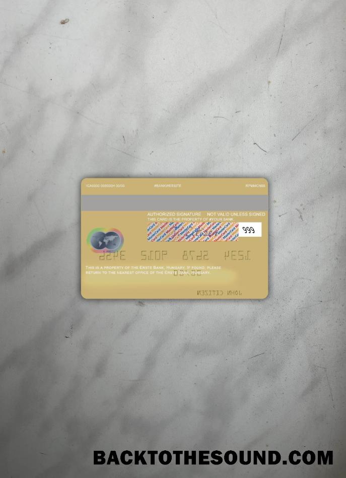İndir Macaristan Erste Banka Mastercard foto-görünüm Arka Örnek taslak