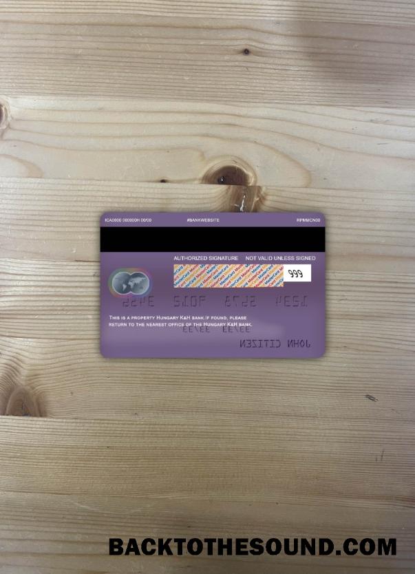 İndir Macaristan K&H Banka Mastercard foto-görünüm Arka Örnek ön izleme