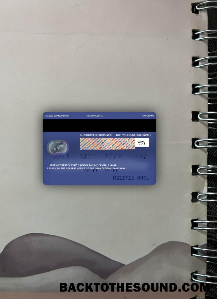 İndir Hindistan Federal Banka Mastercard foto-görünüm Arka Örnek ön izleme