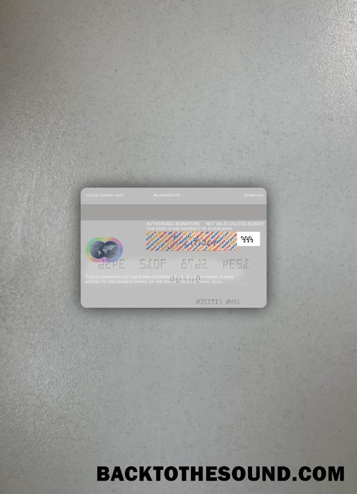 İndir Hindistan Indian Overseas Banka Mastercard foto-görünüm Arka Örnek tasarım