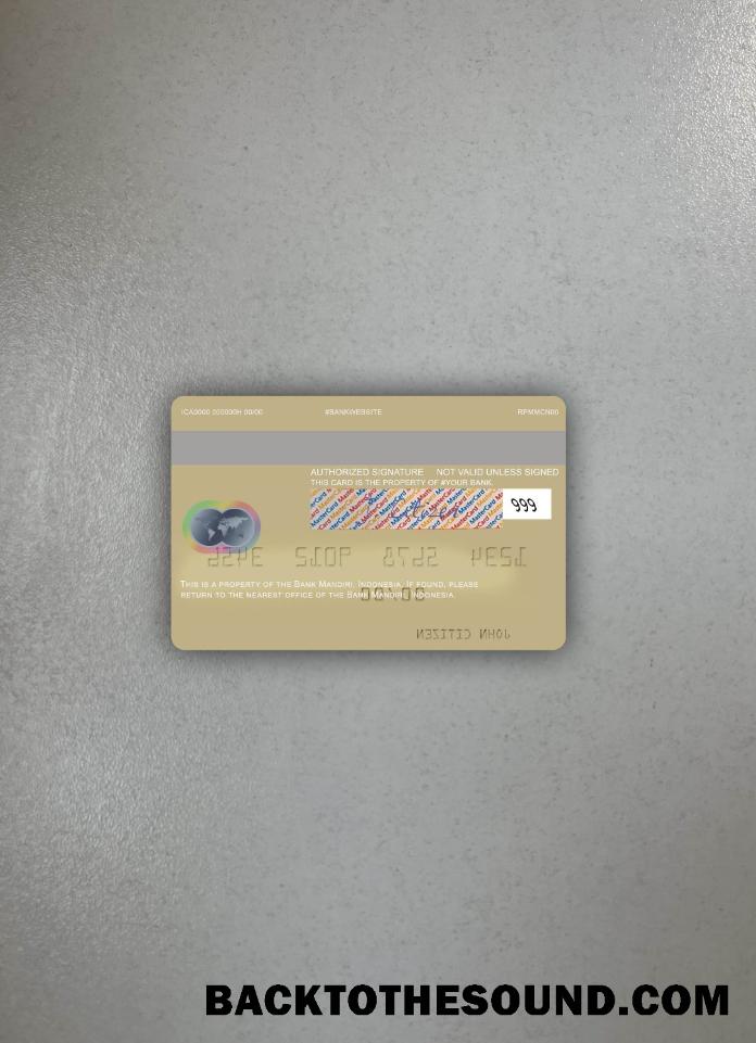 İndir Endonezya Banka Mandiri Mastercard foto-görünüm Arka Örnek taslak